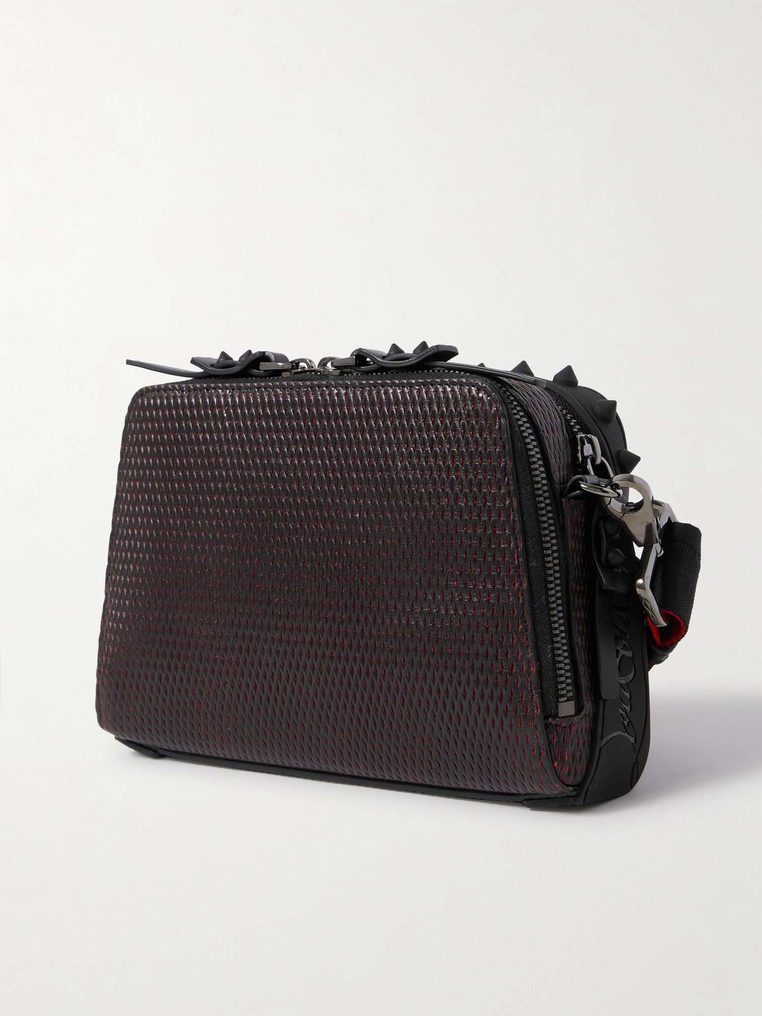 Christian Louboutin Loubitown Rubber and LeatherTrimmed Mesh Messenger