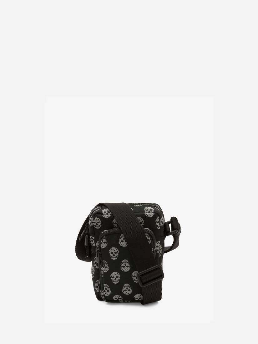 Biker Skull Urban Mini Messenger Bag in Black/off White - 1