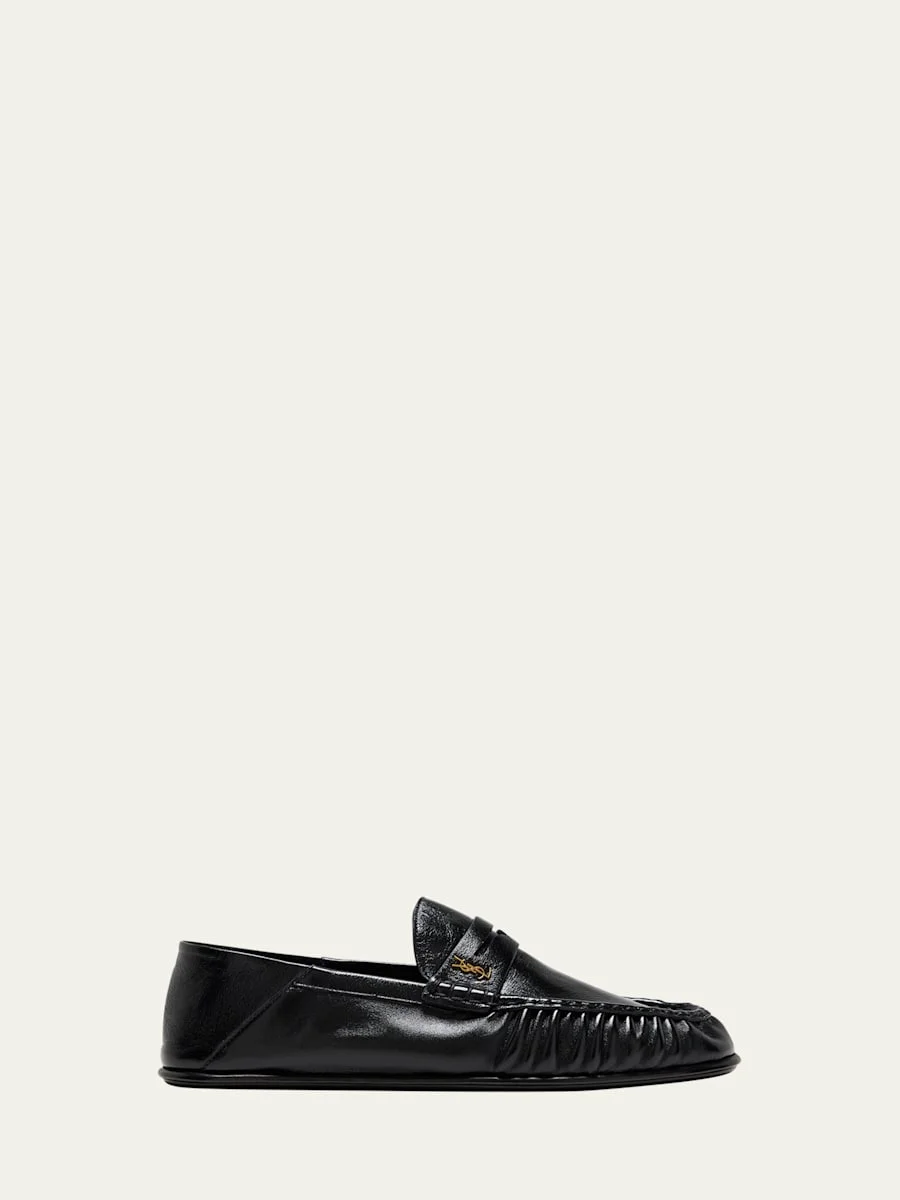Men's Leather YSL Penny Loafers - 1