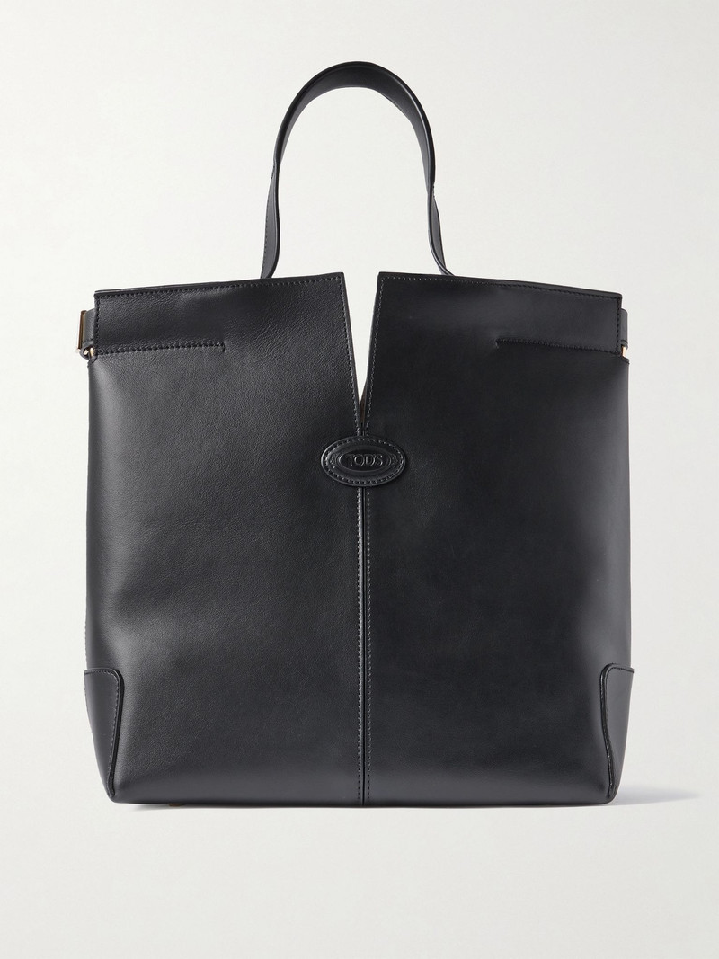 Di Bag Folio small embossed leather tote Black 1