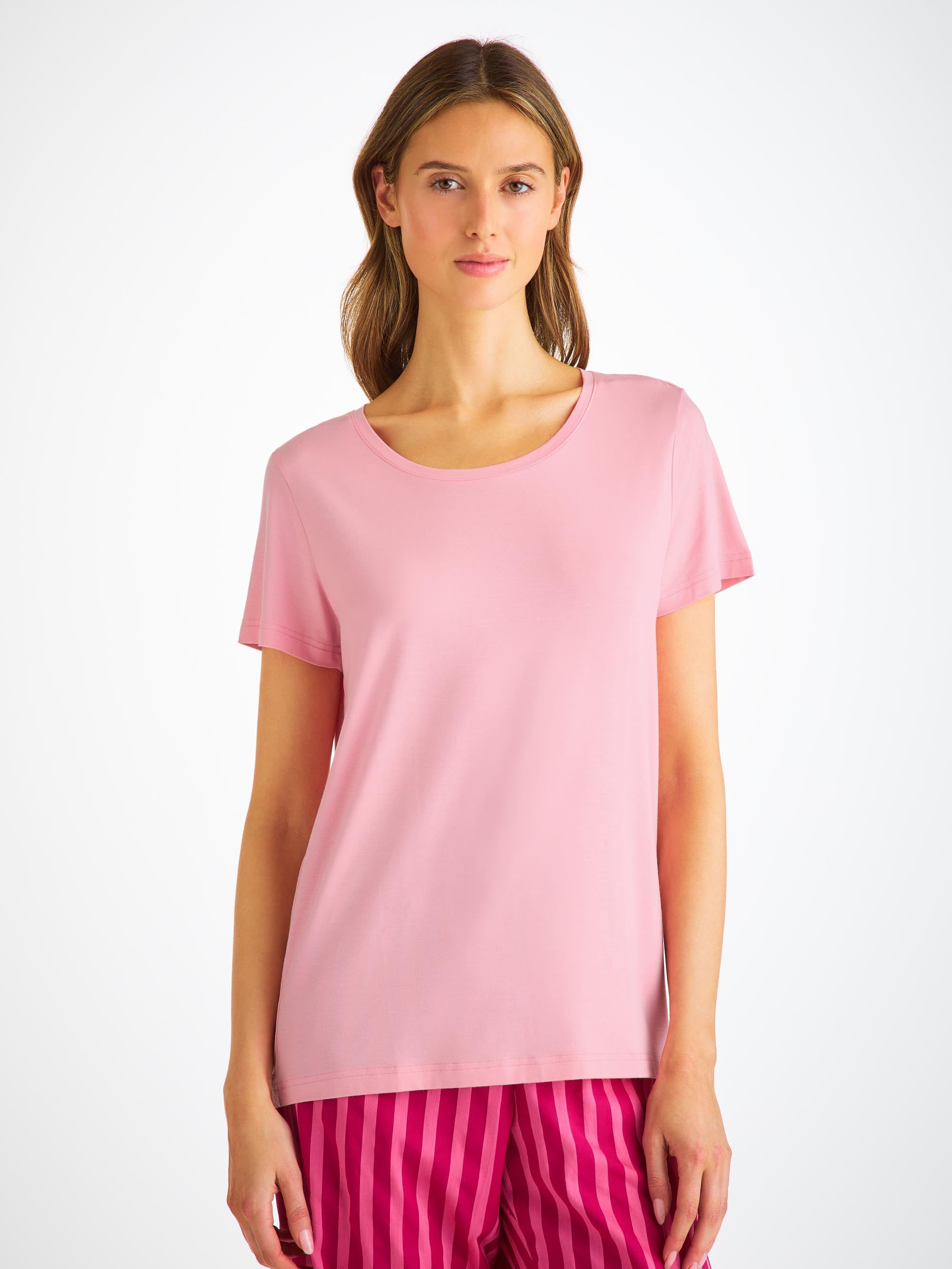 Women's T-Shirt Lara Micro Modal Stretch Ballet Pink - 3
