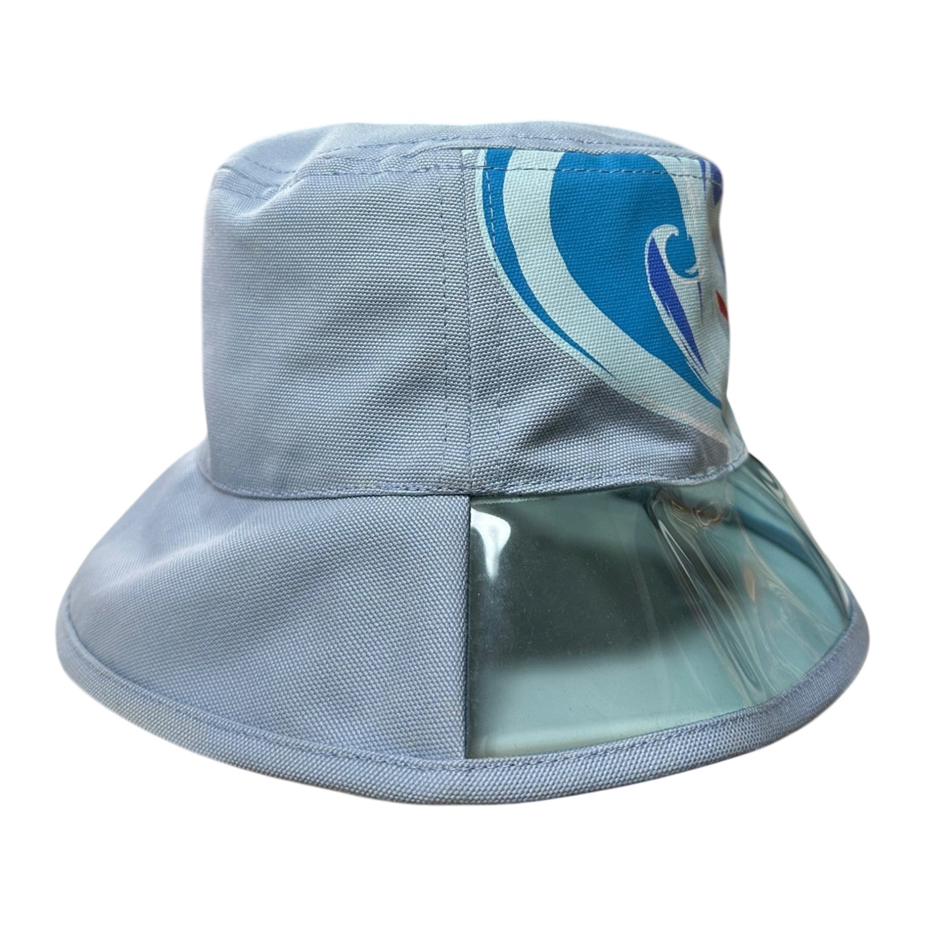 CHANEL 2002 Surf Camellia Print Clear PVC Bucket Hat - 3