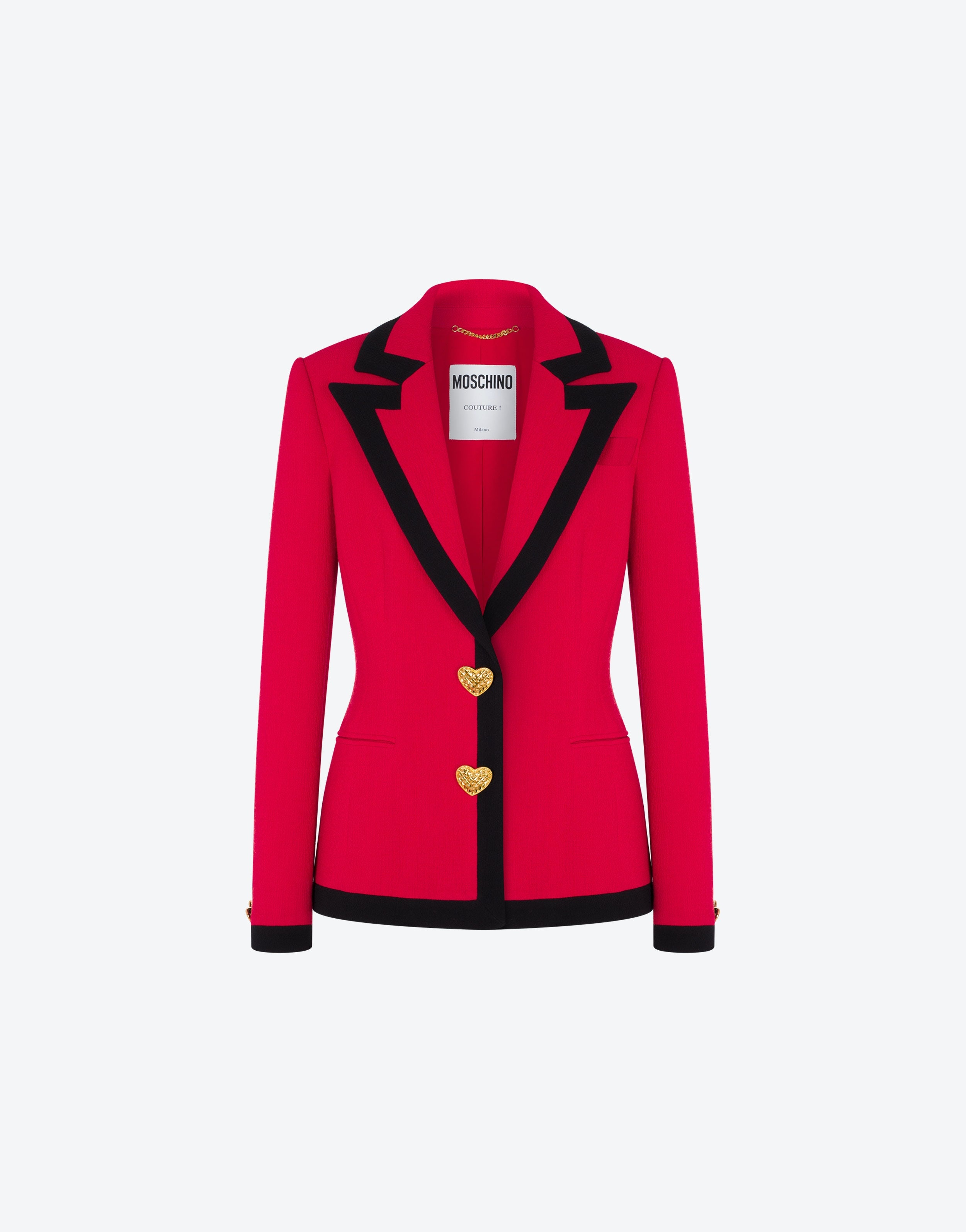 HEART BUTTONS STRETCH CRÊPE JACKET - 1