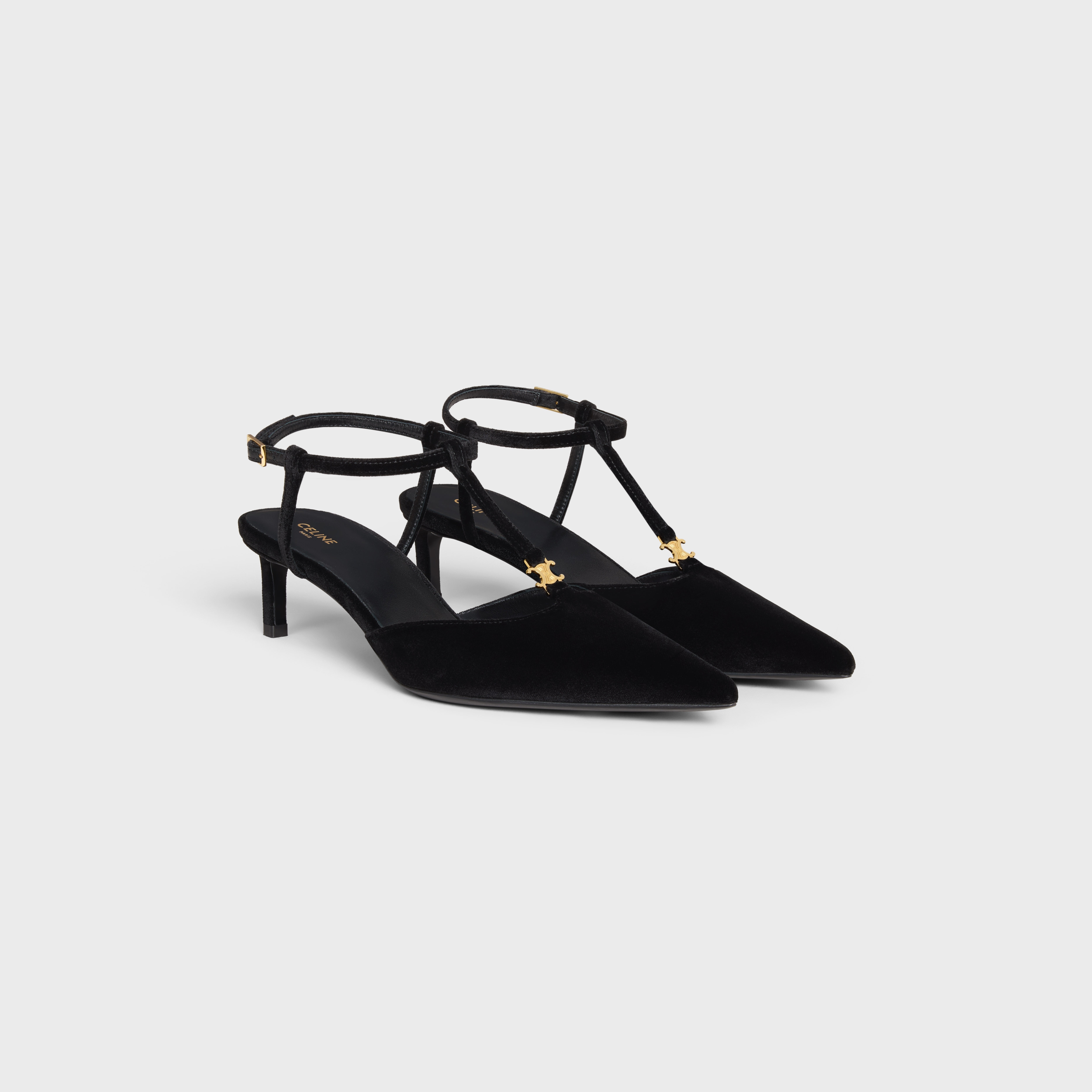 CELINE KITTEN T-BAR STRAP PUMP in VELVET - 2