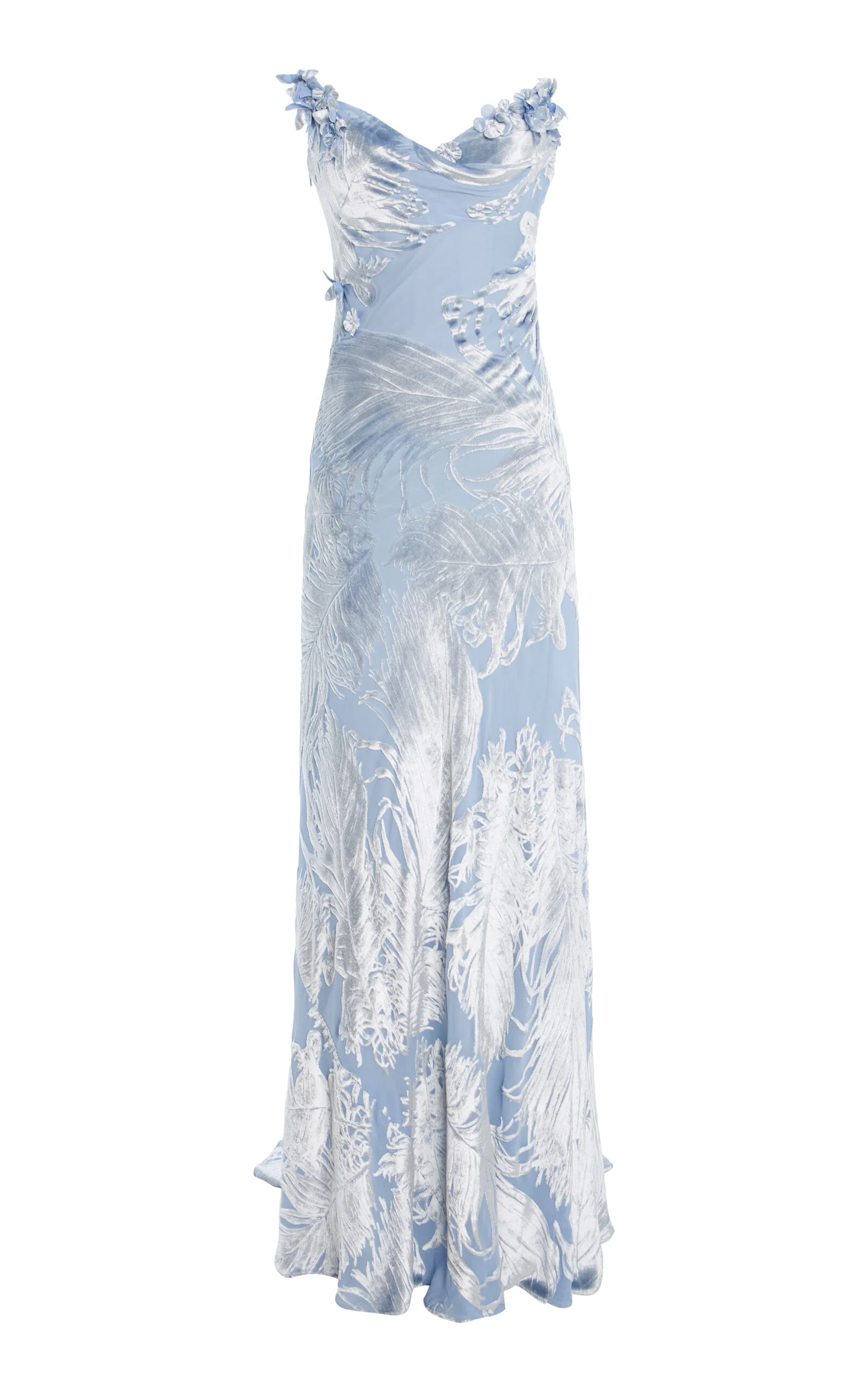 Draped Velvet Gown light blue - 1
