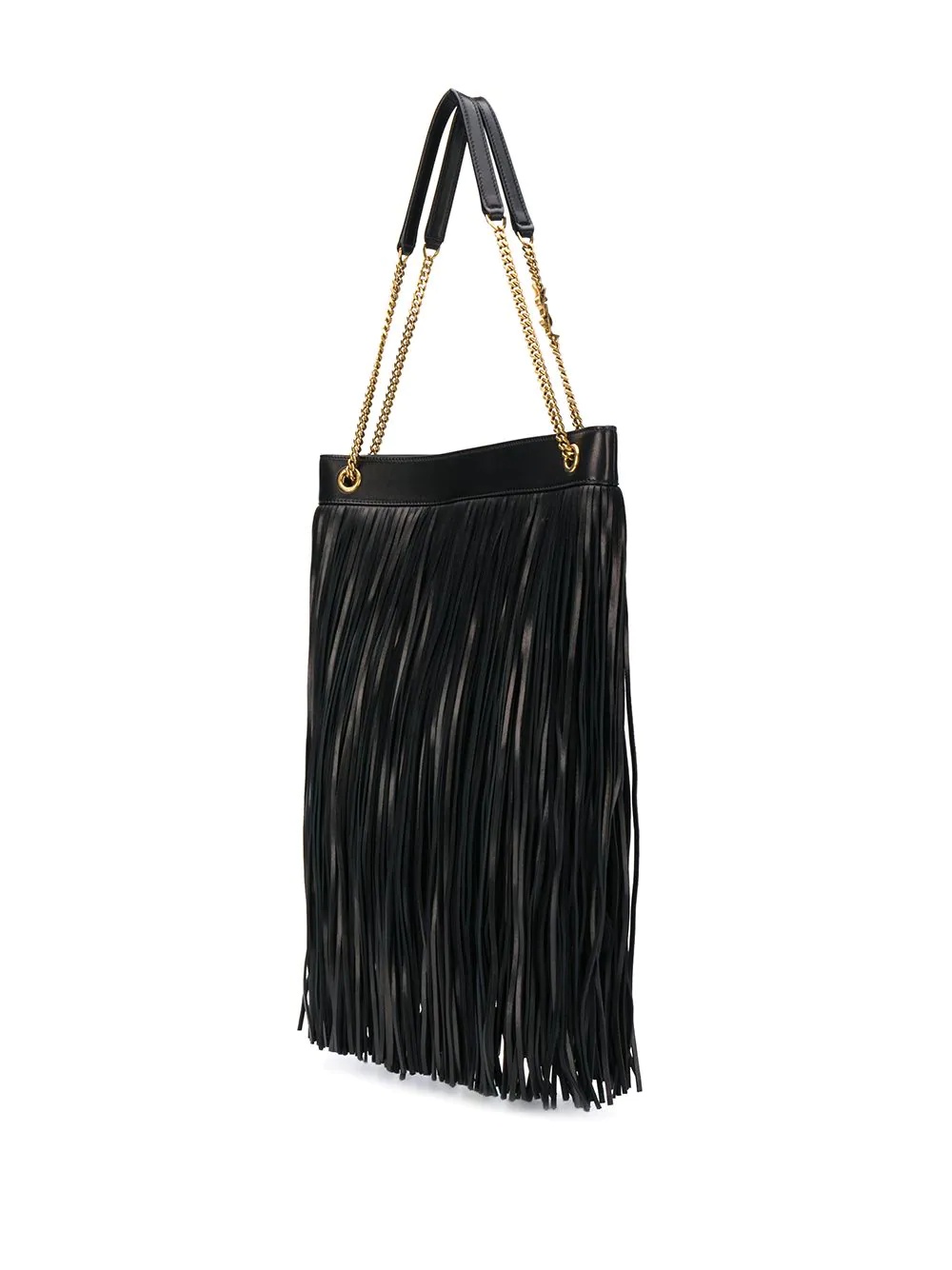 fringed leather shoulder bag - 3