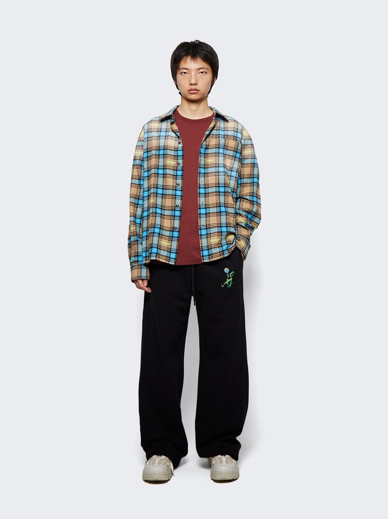 Off-White Helvet Pattern Check Flannel Skate Shirt Camel outlook