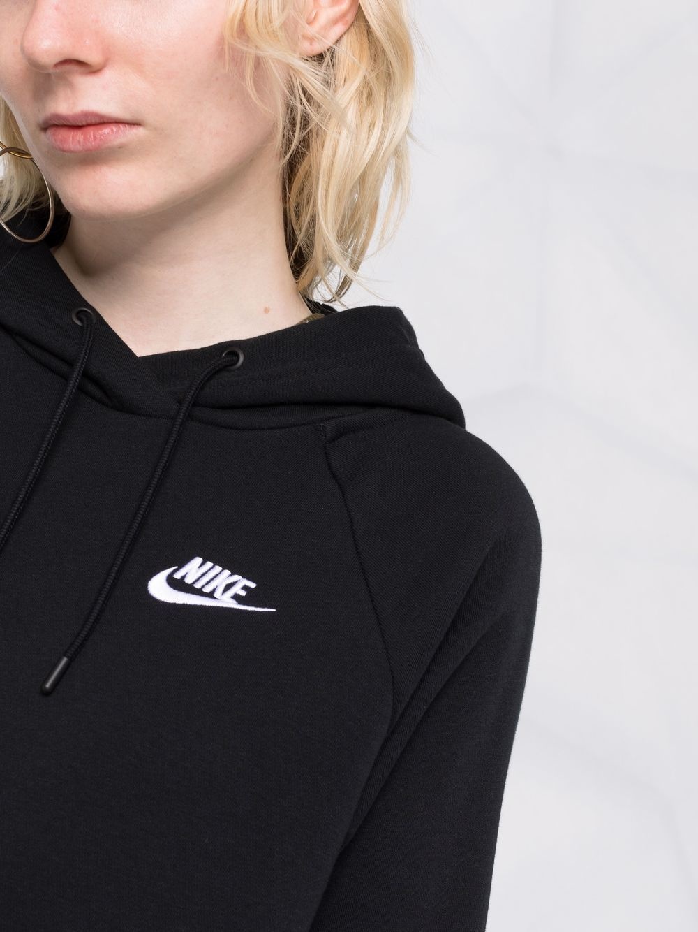 swoosh logo cotton hoodie - 3