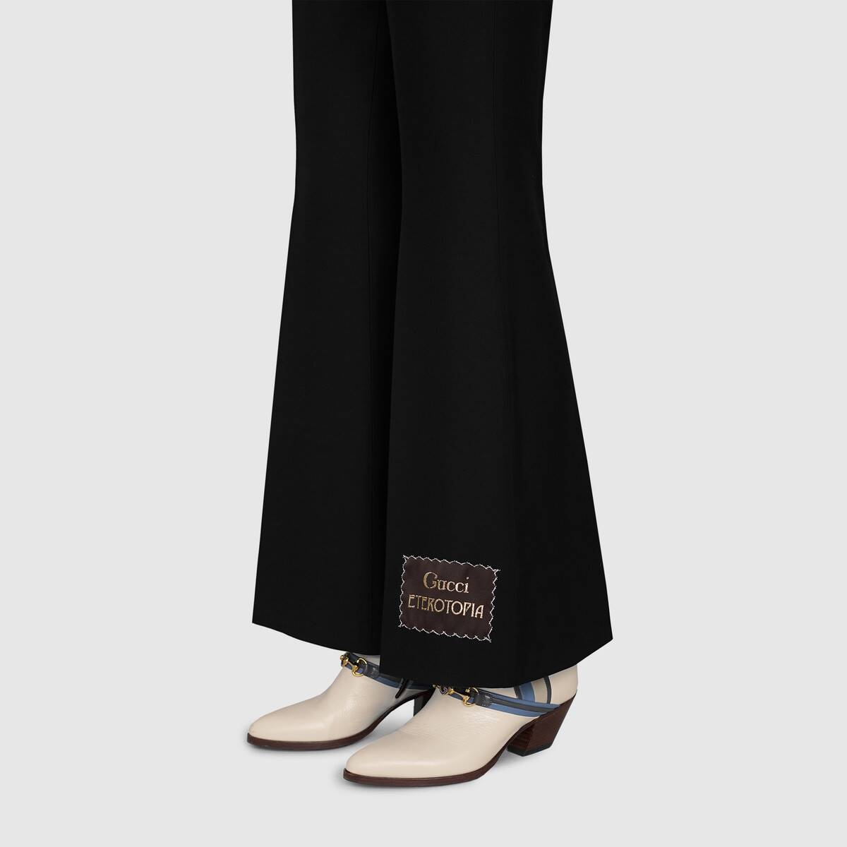 Wool silk flare pant with Gucci Eterotopia - 5