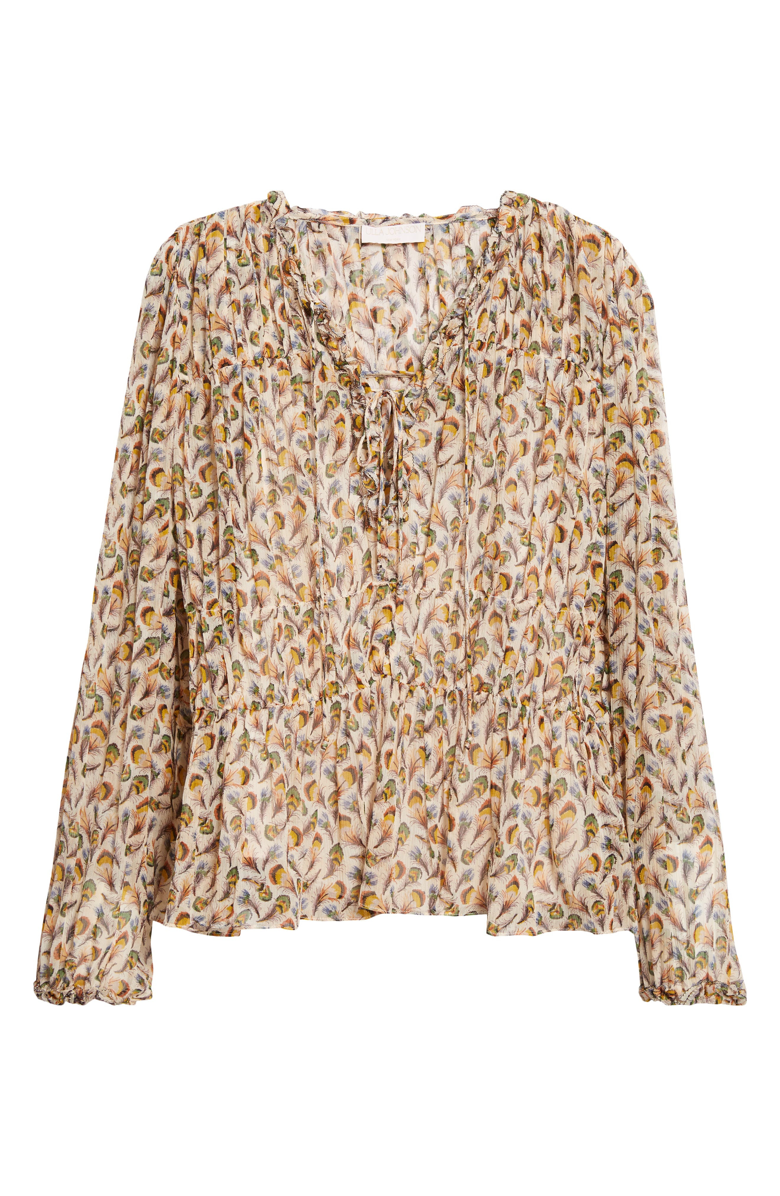 Ulla Johnson Robbie Print Silk Top in Swan at Nordstrom - 5