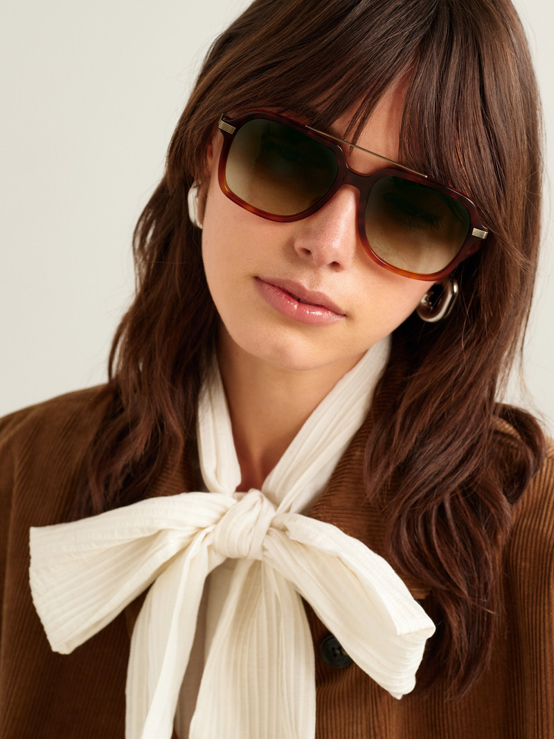 BARTON PERREIRA D. Ellis Aviator-style Tortoiseshell Acetate Sunglasses outlook