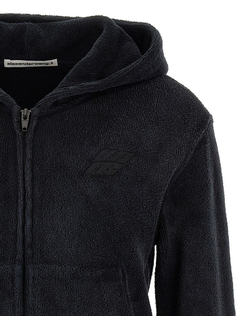 logo-embroidered zip-front hoodie 4