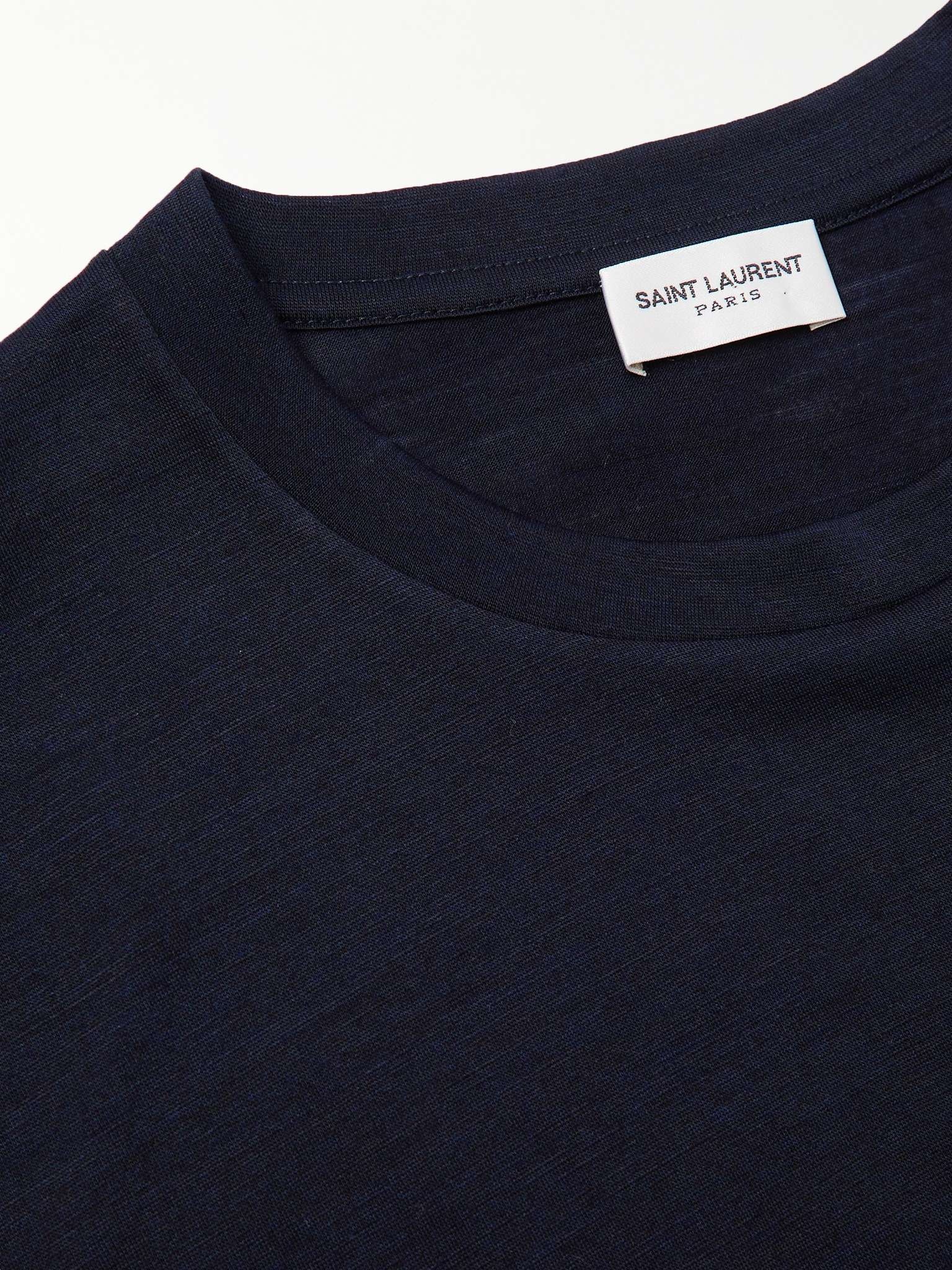 SAINT LAURENT Wool and Silk-Blend T-Shirt | REVERSIBLE
