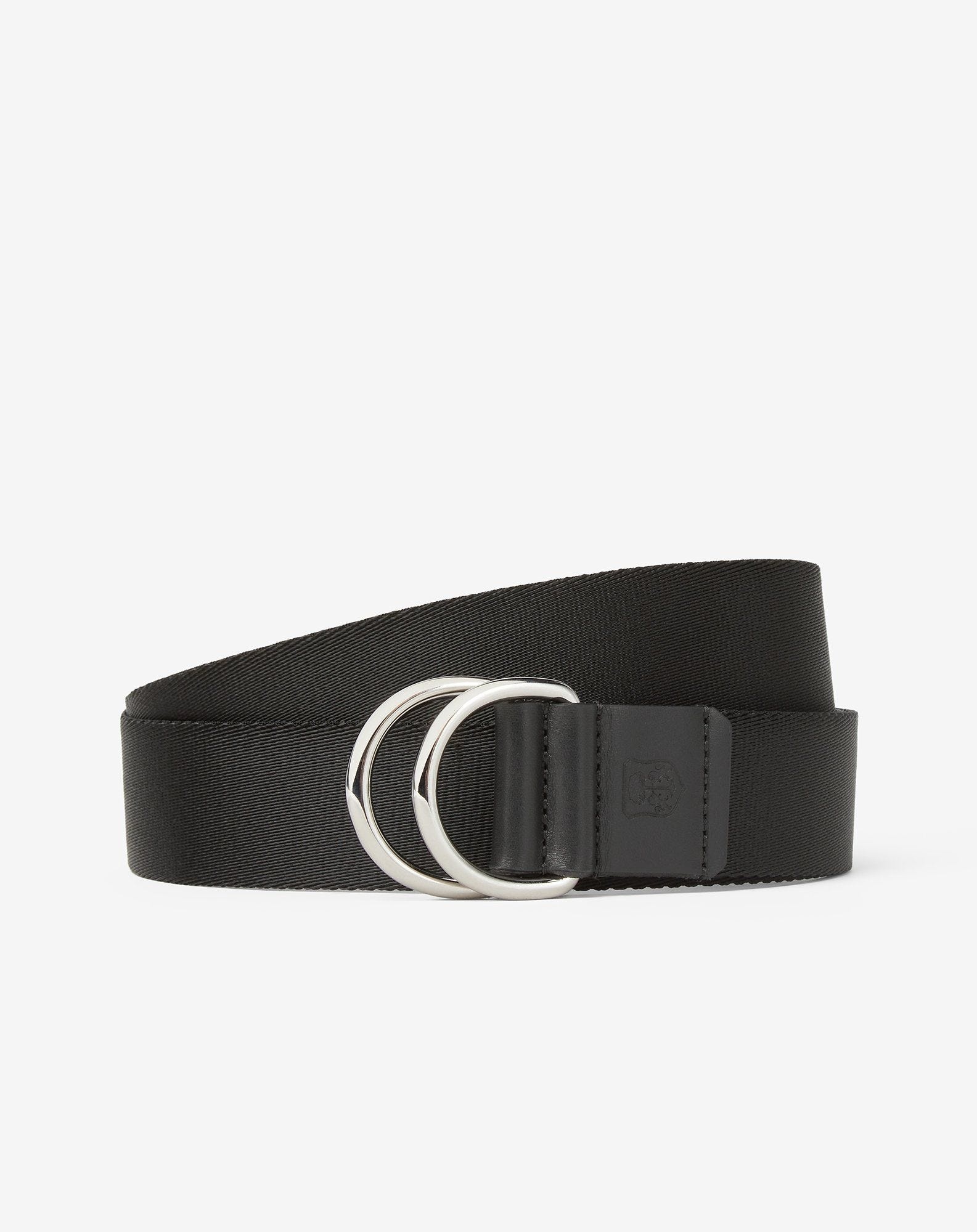 Black nylon ribbon belt - 1