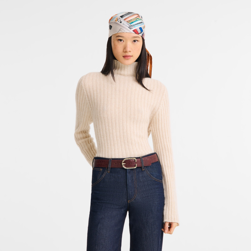 Longchamp Archive Ladies' belt Chocolate - Leather outlook