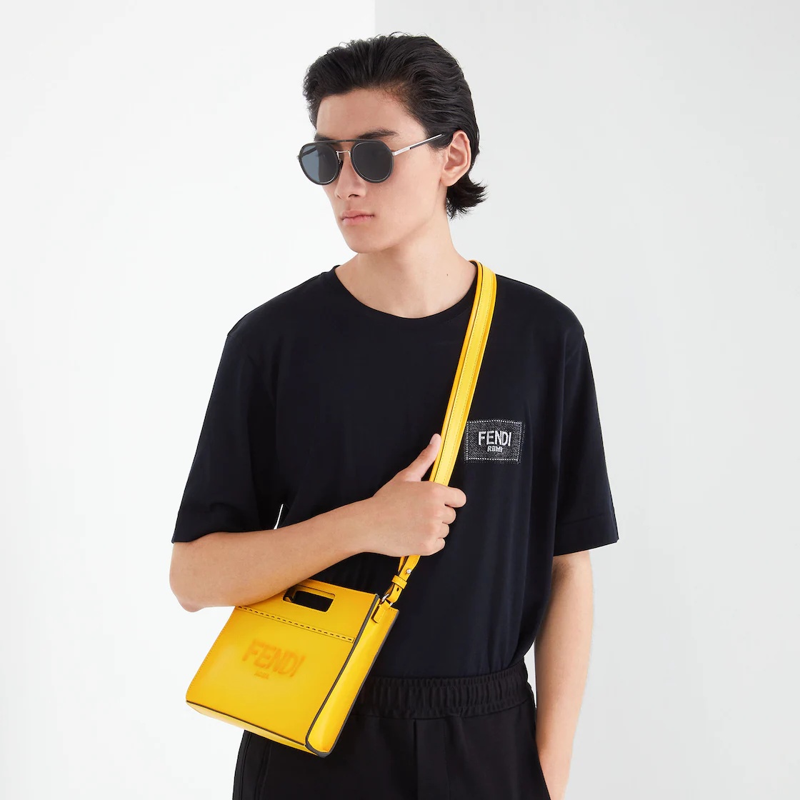 Yellow leather shopper - 6