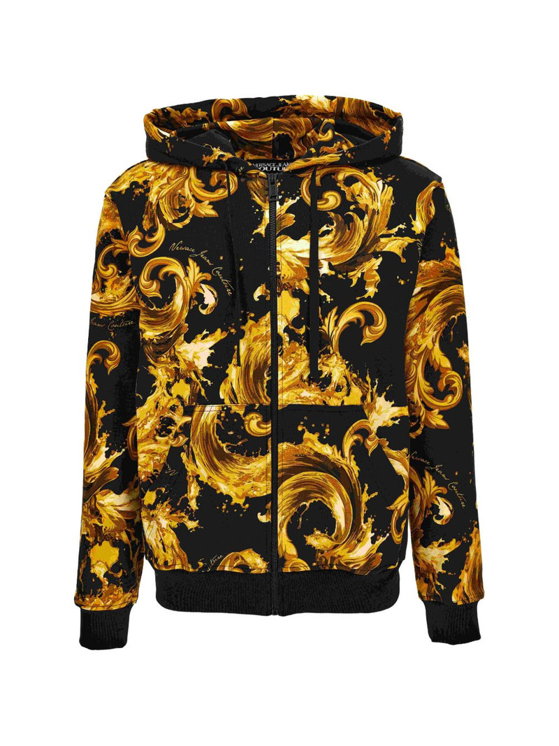 baroque-print zip-up hoodie 1
