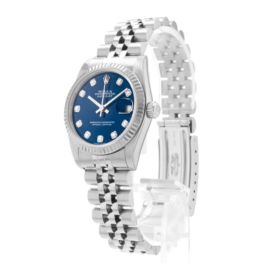 Pre-owned Rolex Datejust Automatic Diamond Blue Dial Men's Watch 68274 BLDJ - 4