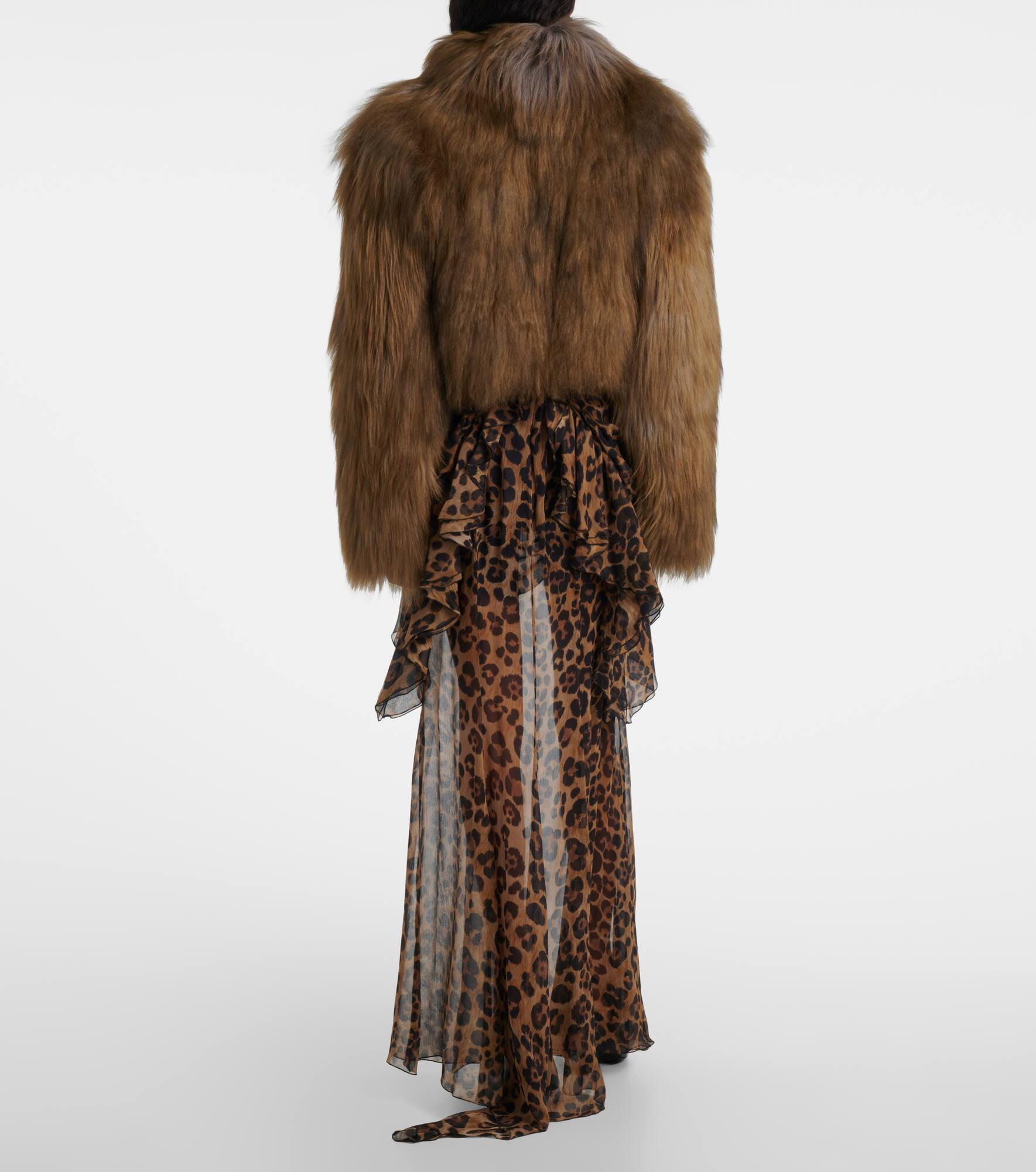 Cropped shearling jacket - 3