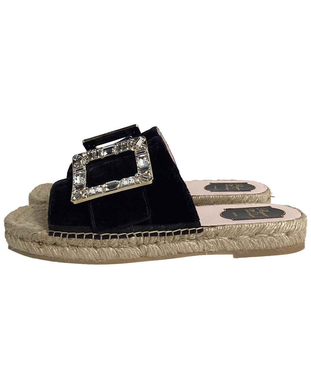 Roger Vivier Women's Satin Velvet Strass Espadrille Platform Slide, Size EU |
39 (Authentic Pre-Love - 2