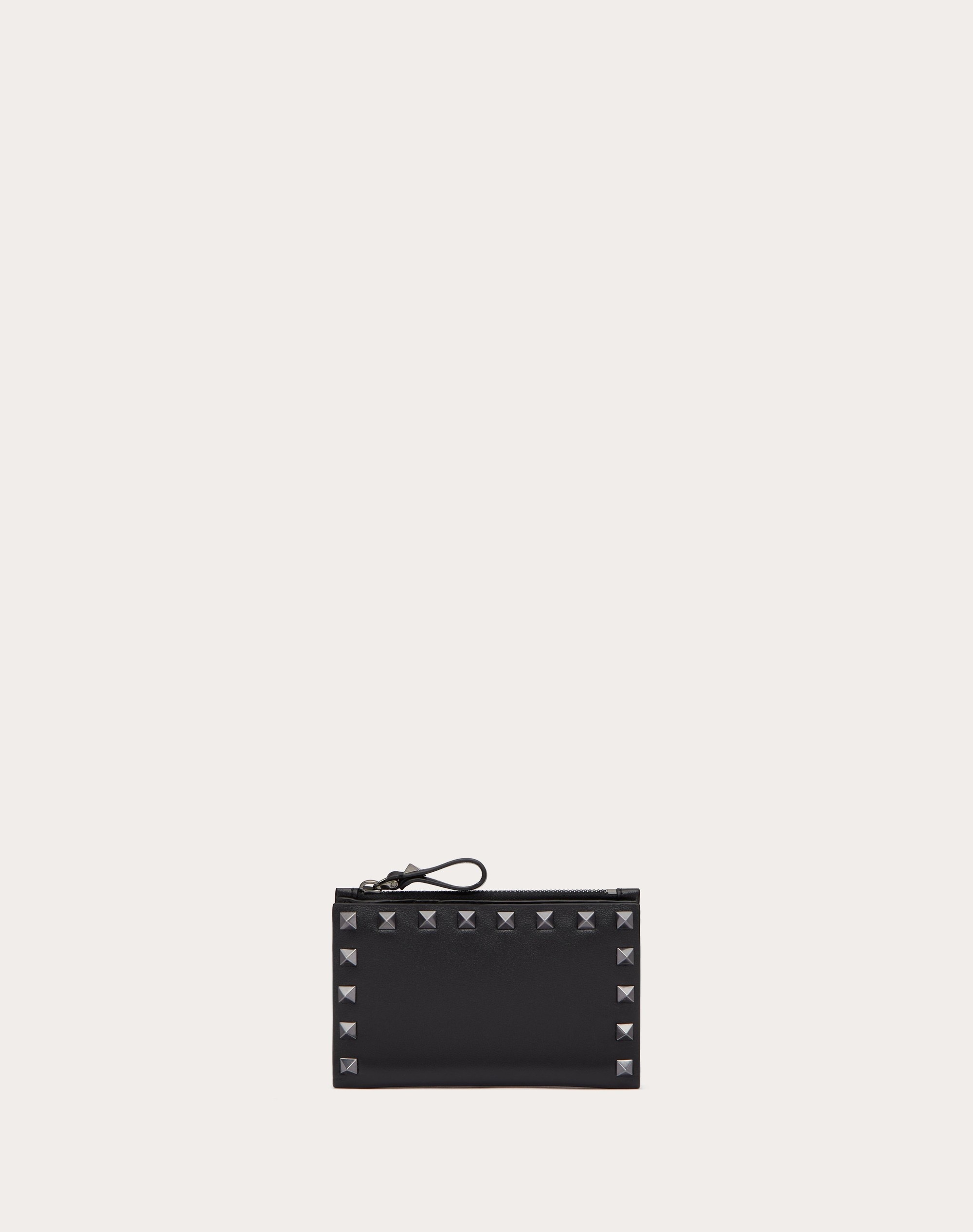 ROCKSTUD CALFSKIN CARDHOLDER WITH ZIP - 1