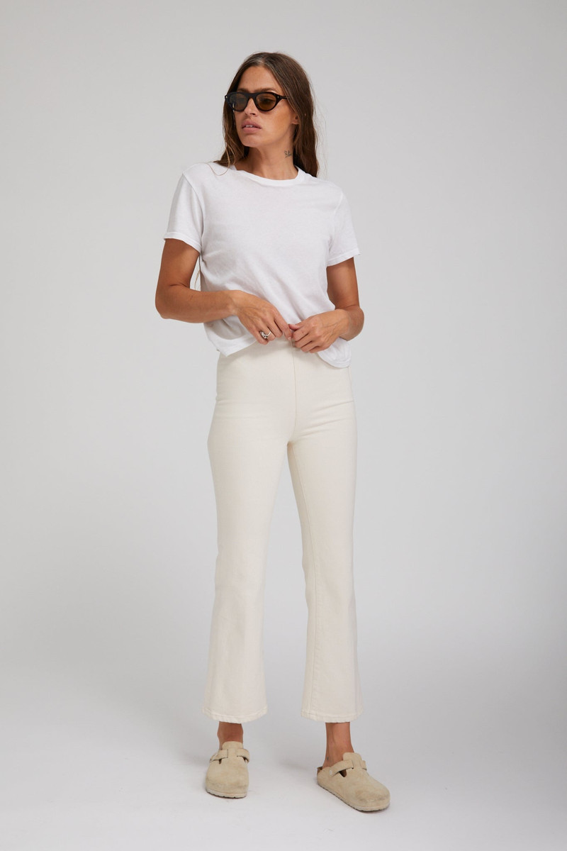SPRWMN EARHART CROP FLARE DENIM LEGGINGS outlook