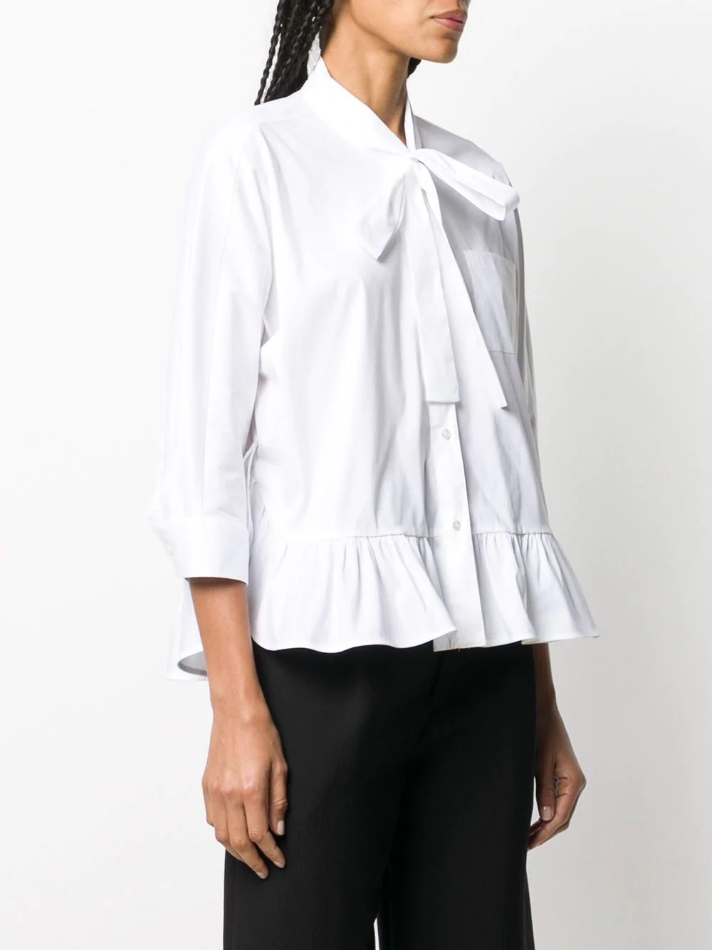 flounce detail poplin shirt - 3