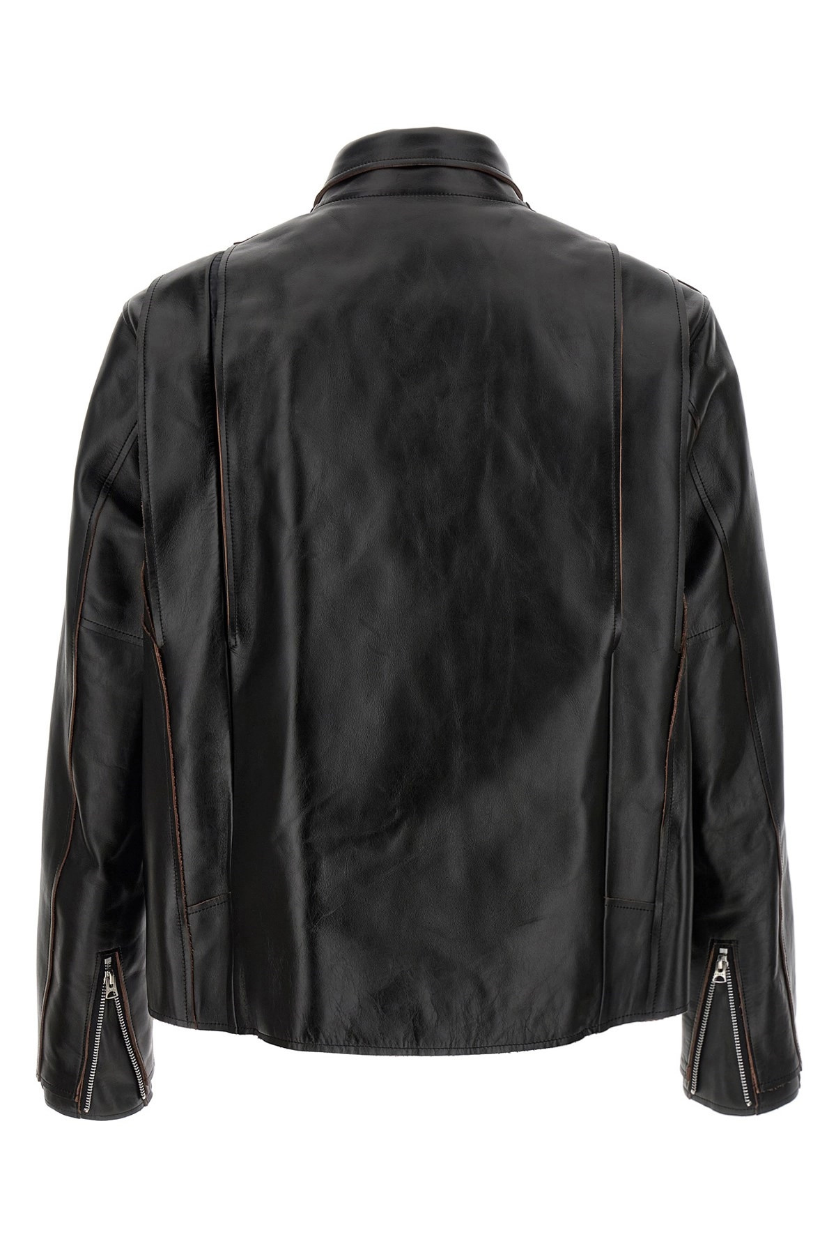 Leather biker jacket - 2