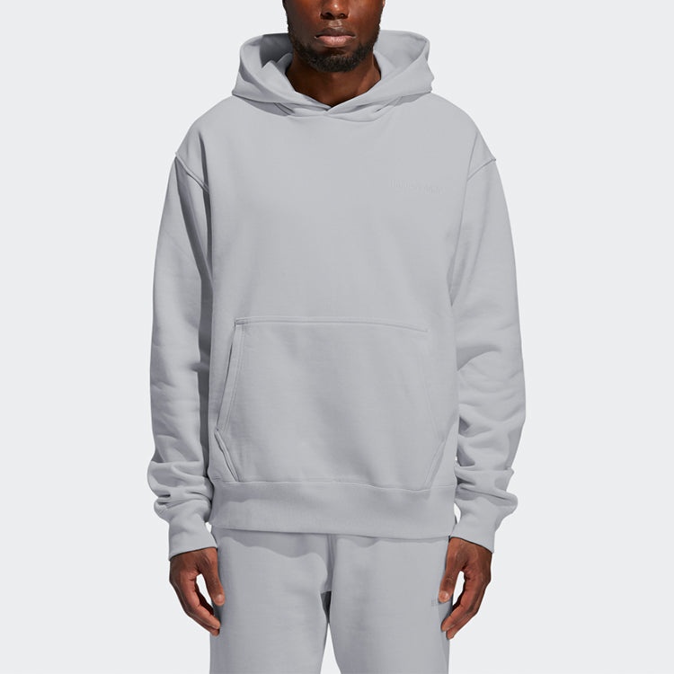 adidas originals x Pw Basics Hood Embroidered Monogrammed Hooded Sweater Unisex Grey GM1947 - 3