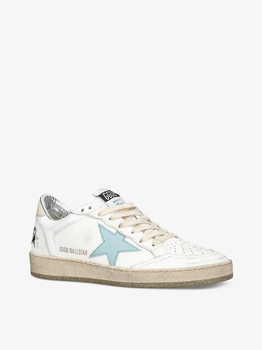 Women's Ballstar 10548 star-embroidered leather low-top trainers - 3