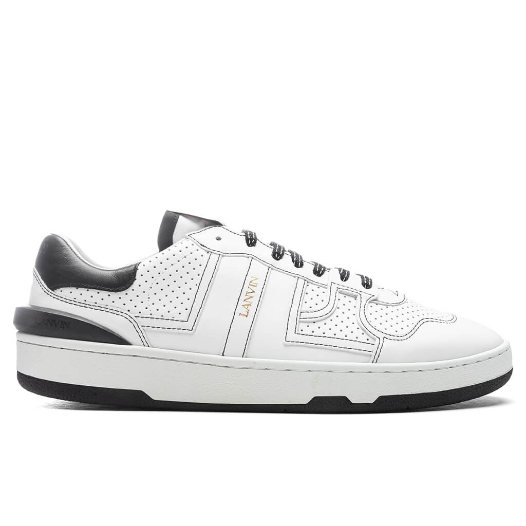 perforated-panel leather sneakers - 1