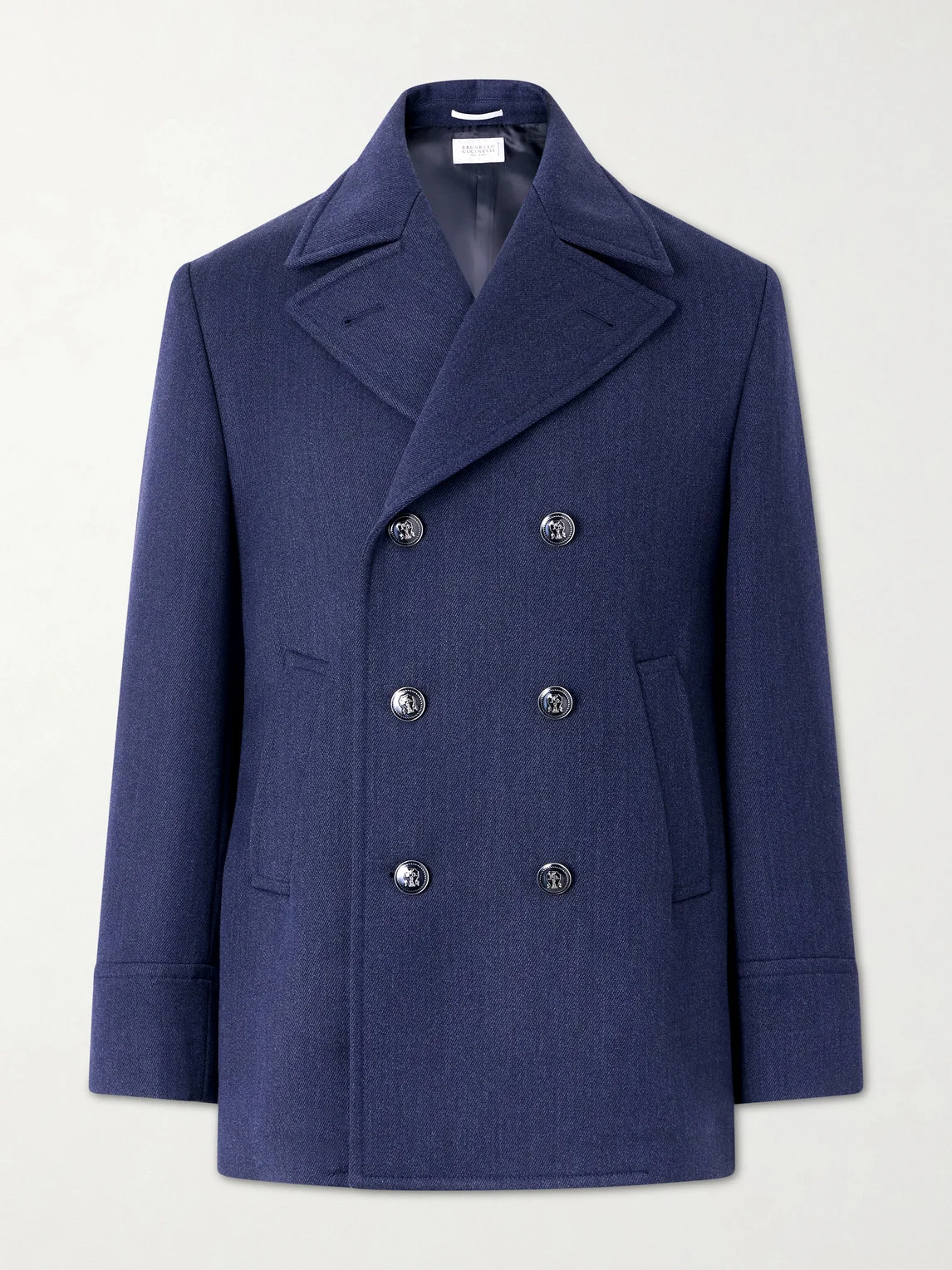 Double-Breasted Wool and Silk-Blend Coat - 1