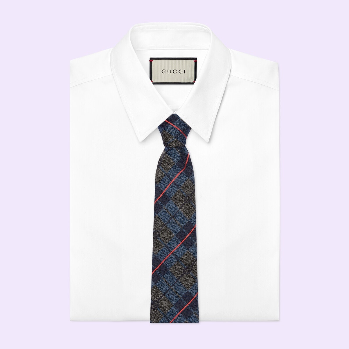 Double G rhombus jacquard tie - 2