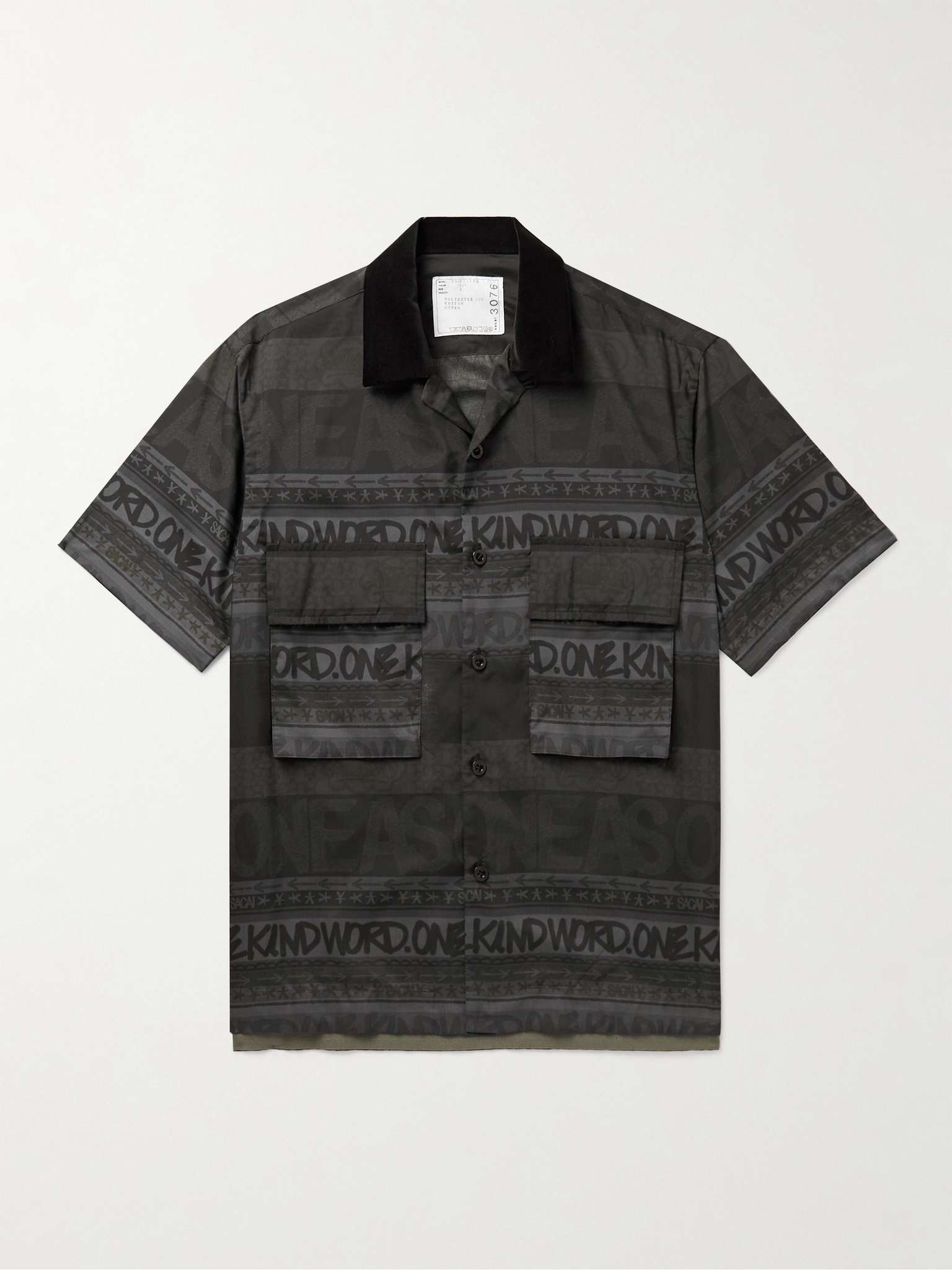 + Eric Haze Convertible-Collar Velvet-Trimmed Cotton-Voile Shirt - 1