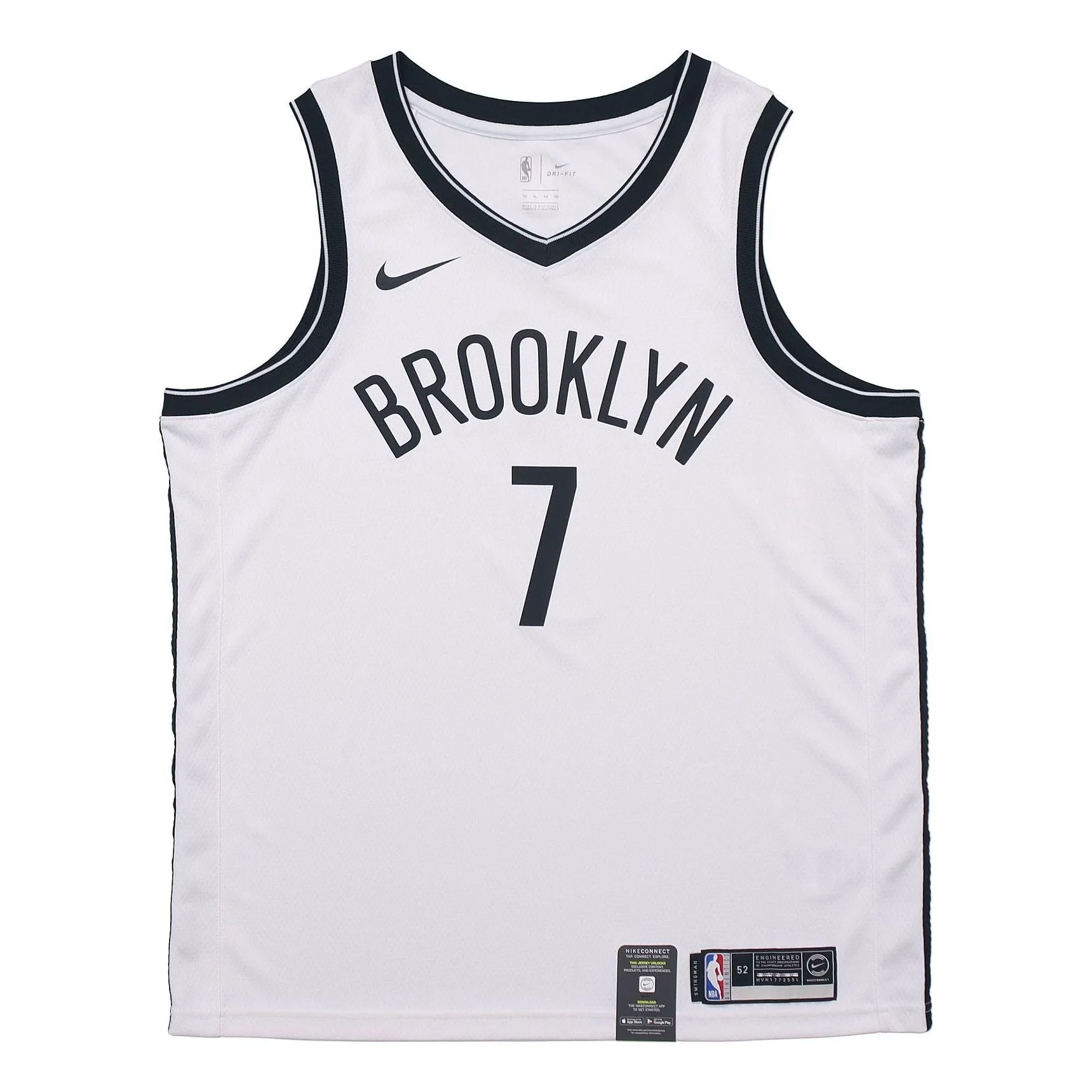 Nike Basketball Jersey SW Brooklyn Nets Kevin Durant For Men White 864401-103 - 1