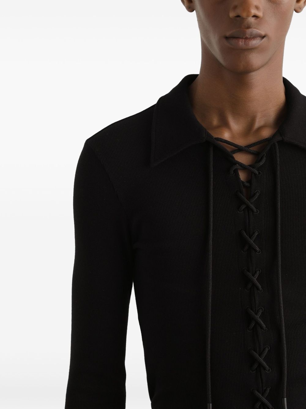 lace-up sweater - 5