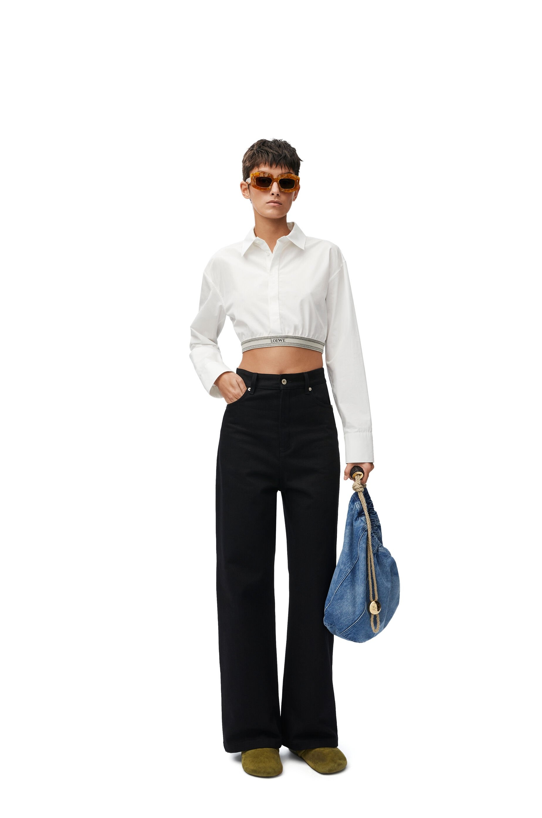 Cropped shirt in cotton - 2