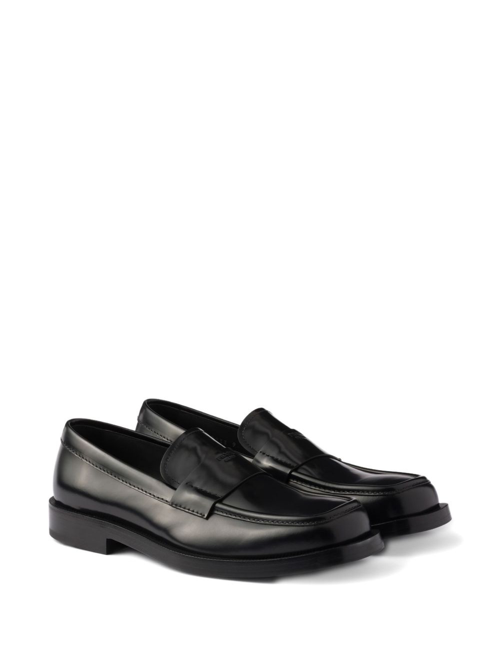 brushed leather loafers - 2