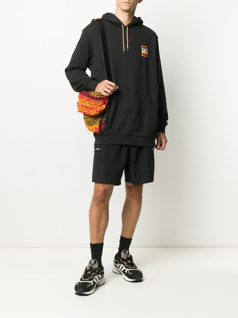 adidas logo patch drawstring hoodie outlook