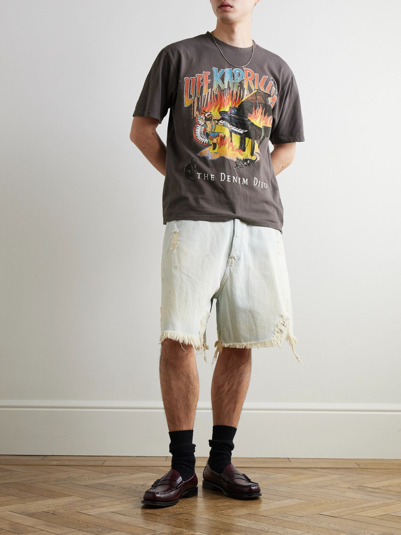 Kapital Printed Cotton-Jersey T-Shirt Black outlook