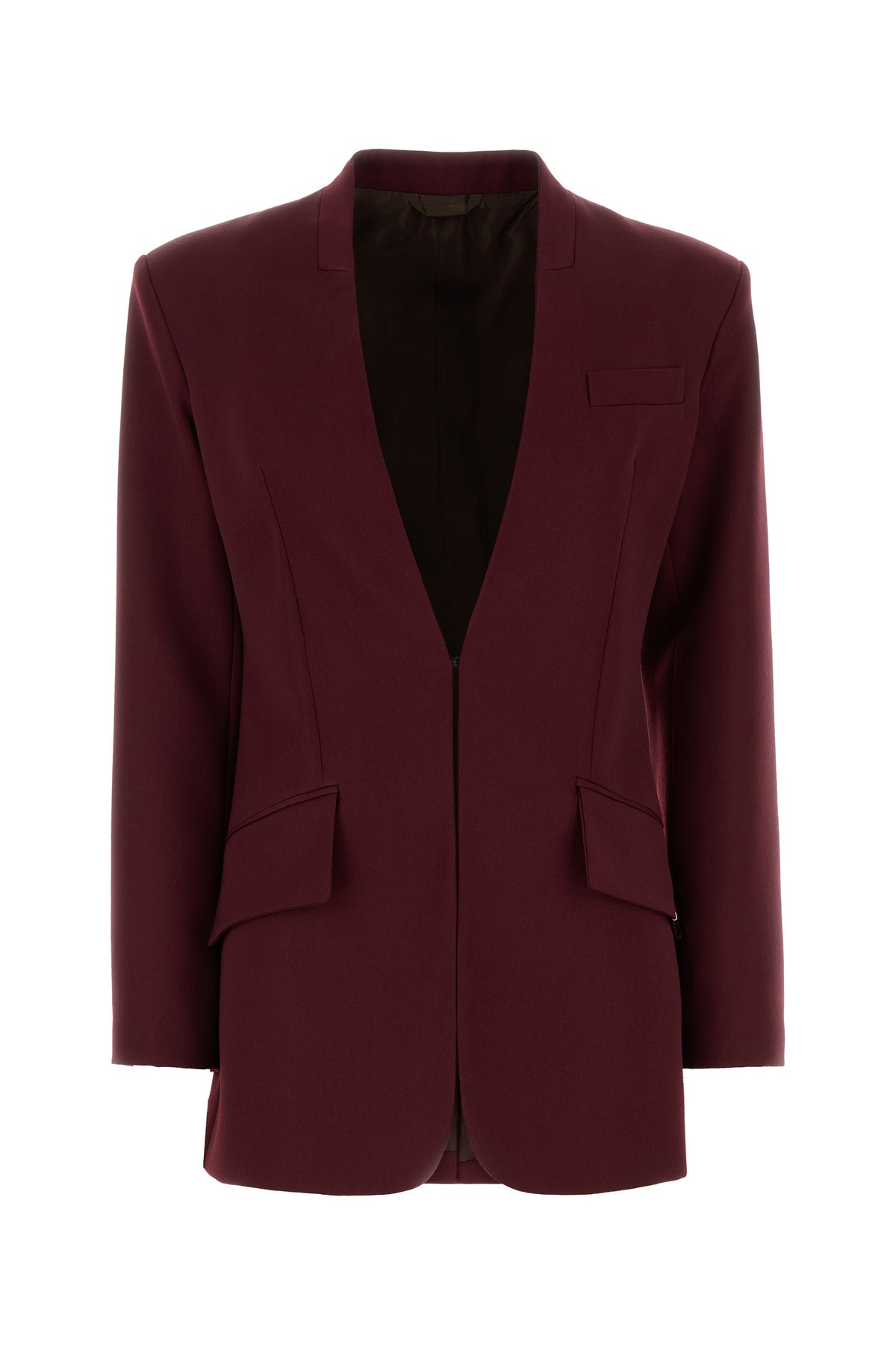 Plum gabardine blazer - 1