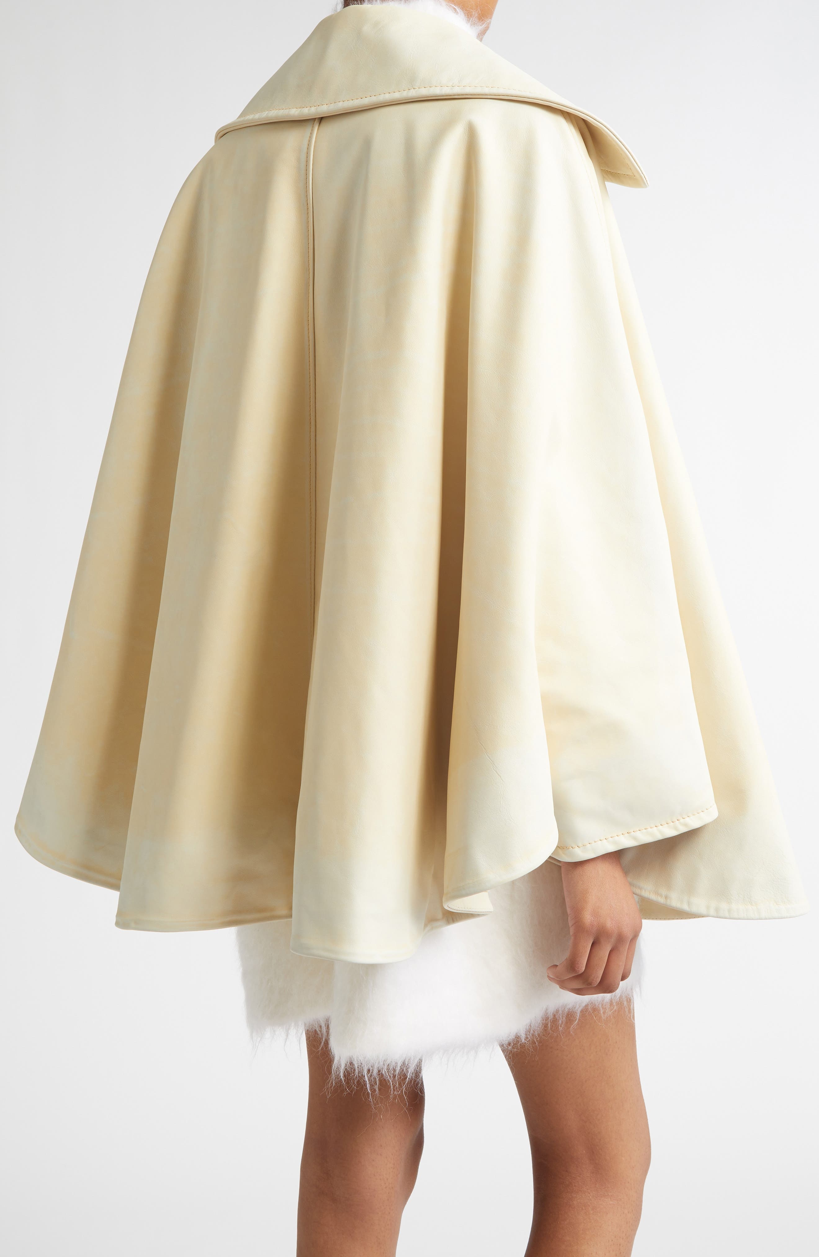 Marni Printed Calfskin Leather Cape in Light Topaz at Nordstrom - 3
