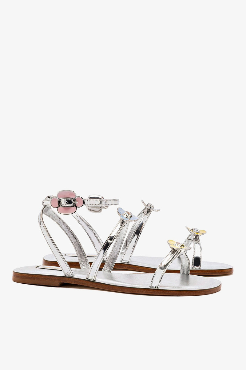 Tinx Flat Sandal In Silver Specchio 3