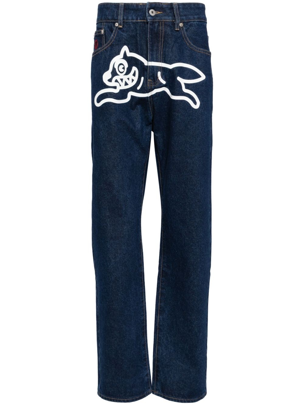 RUNNING DOG-PRINT JEANS - 1