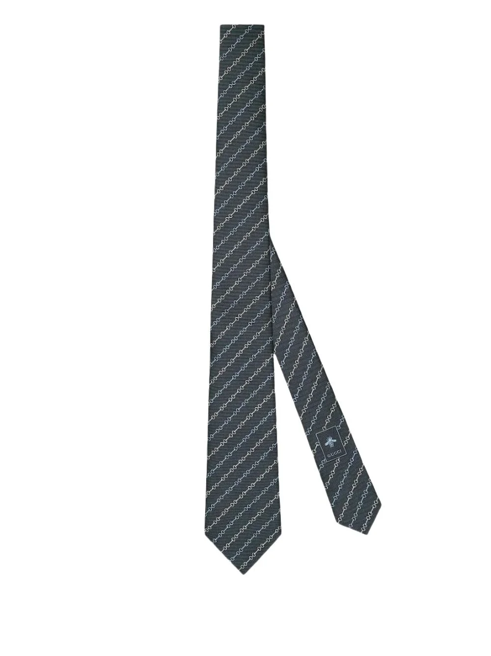 Horsebit-pattern silk tie - 1