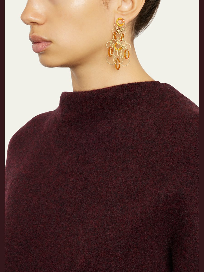 Buccellati Hawaii 18K Gold & Carnelian Pendant Earrings, 7cm outlook