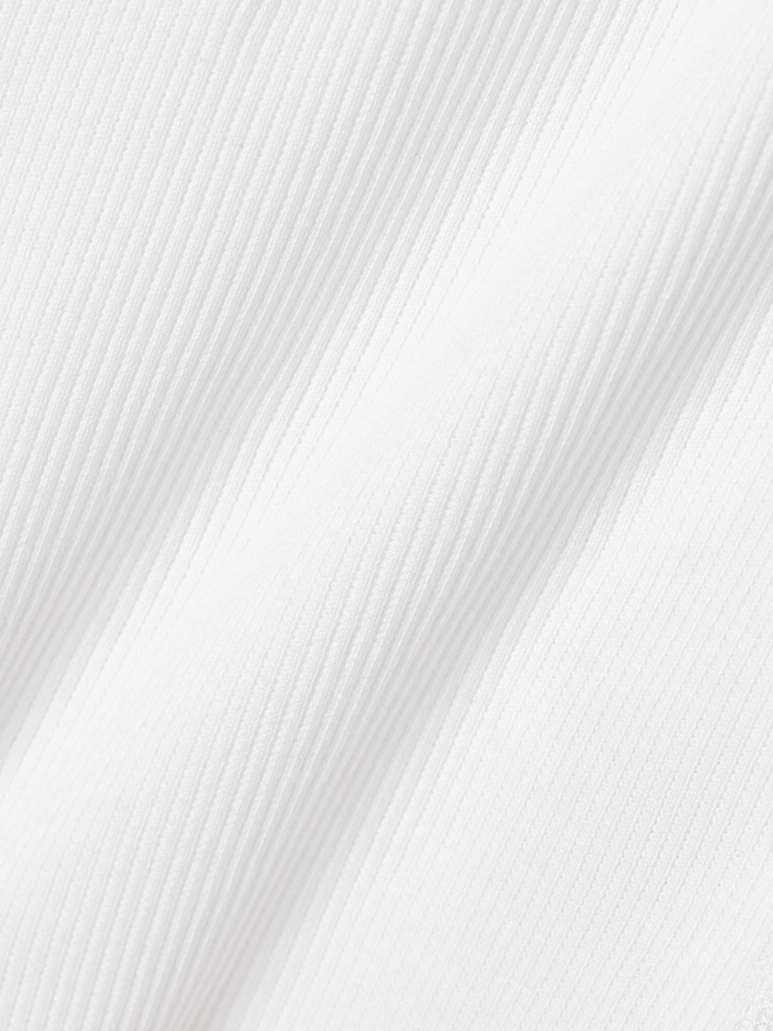 Cotton-poplin trimmed ribbed cotton-blend top White - 6