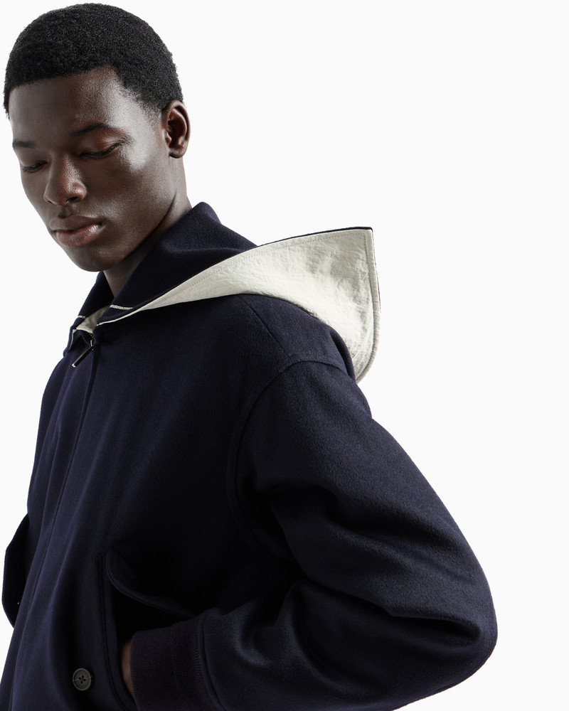 VIRGIN-WOOL CLOTH BLOUSON WITH LOGO SAILOR COLLAR 6