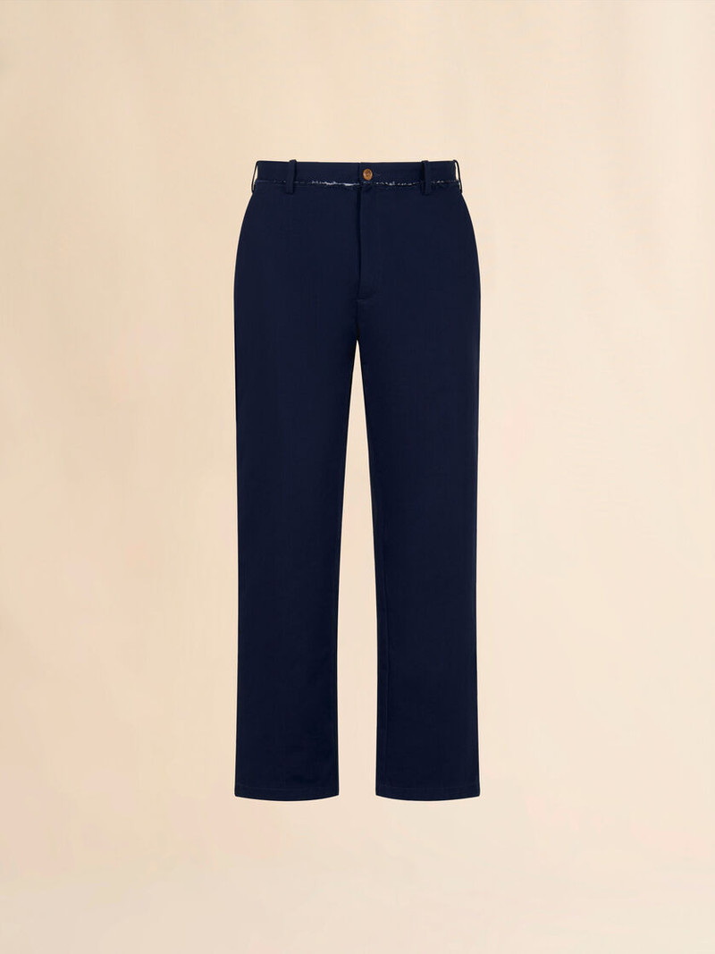 BLUE ORGANIC GABARDINE TROUSERS WITH TRUNKAROO LOGO 1