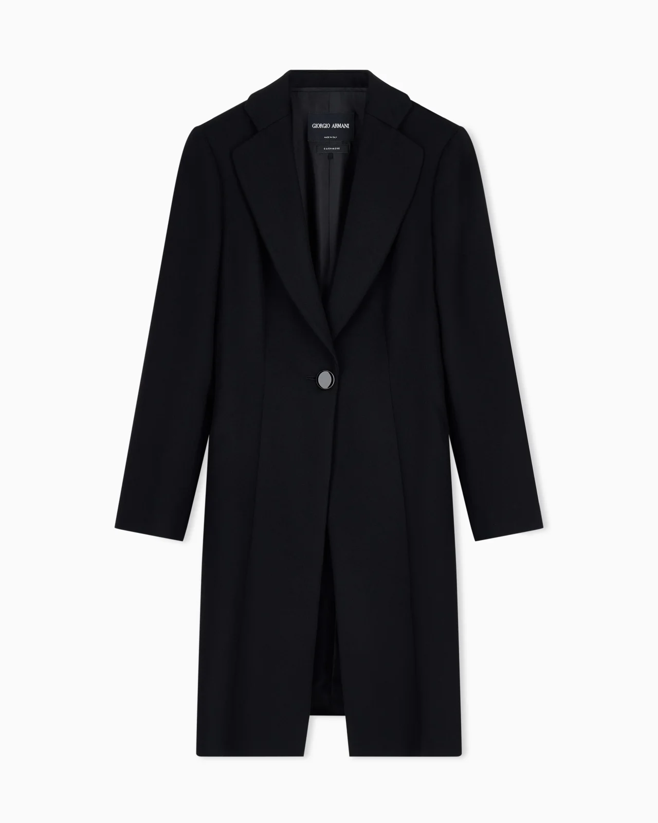 Pure cashmere single-breasted coat - 1